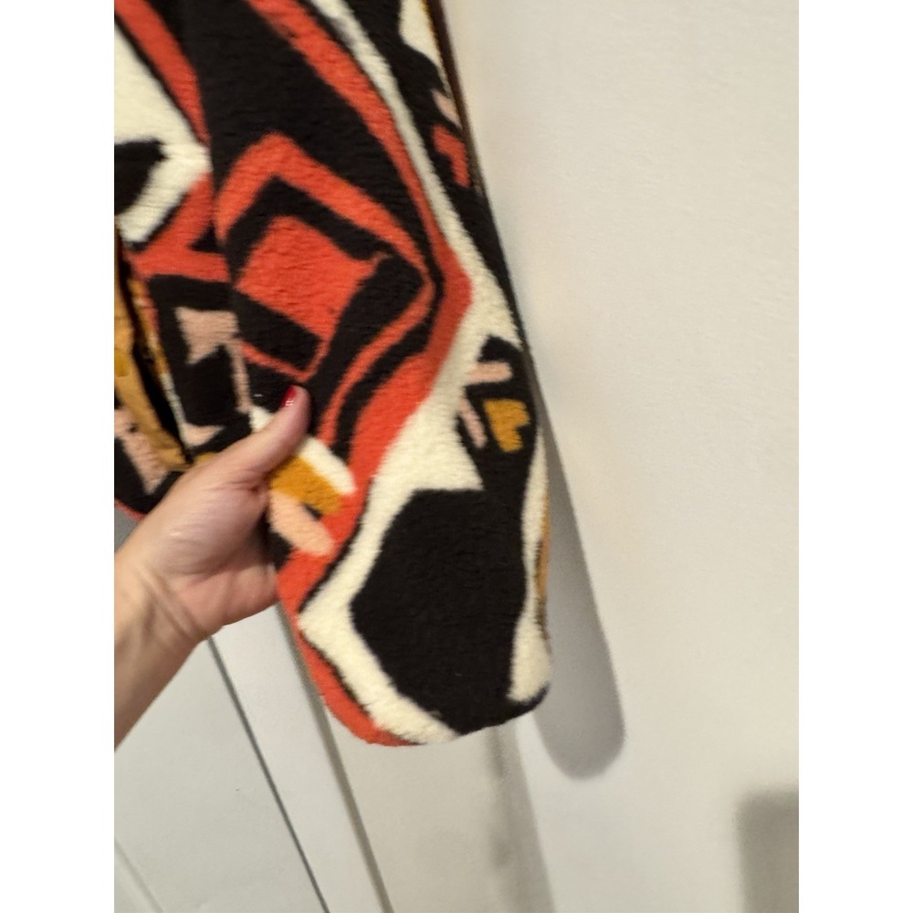 Wrangler Women's Sherpa Sweatshirt Aztec Tribal Colorful Sz M Cozy Pullover Snap - Picture 6 of 10